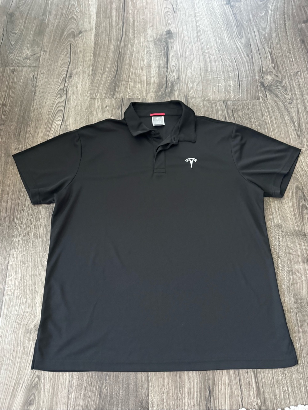 Tesla Black Polo with White Logo men size XL top short sleeve
